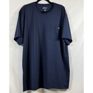 Dickies Genuine Men Blue Logo Pocket Tee – 2XLT Tall Short Sleeve 100% Polyester